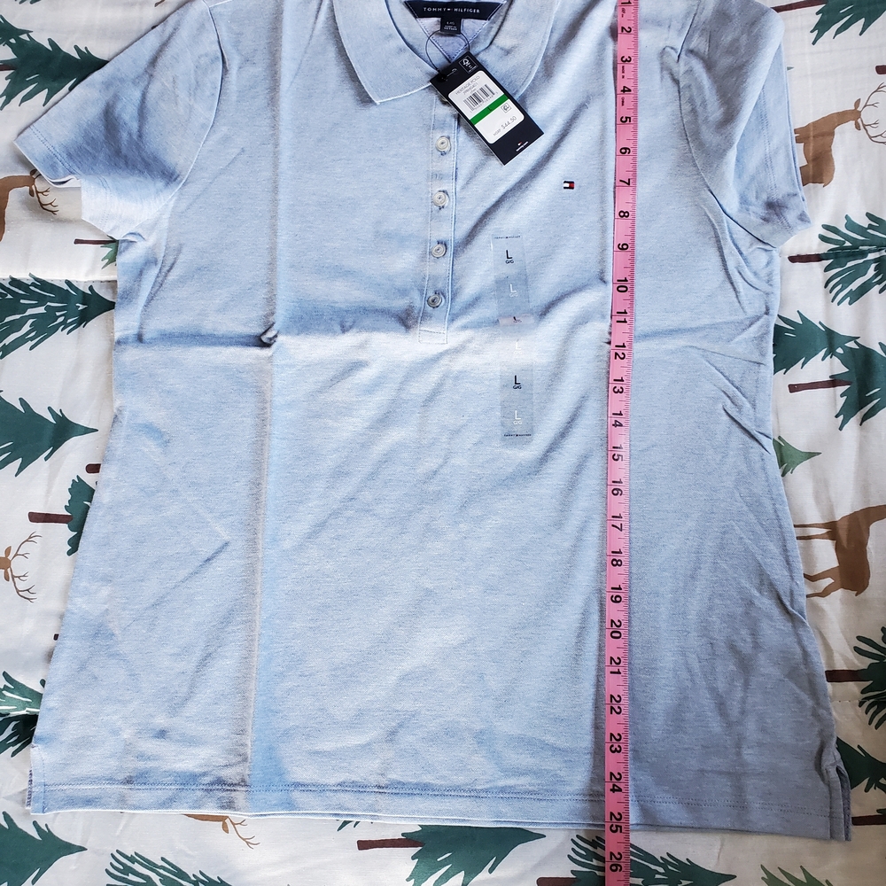 Tommy Hilfiger Women's Light Blue Polo Shirt - Picture 2 of 4